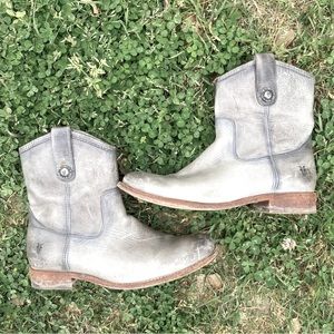 Distressed FRYE Melissa Button Bootie